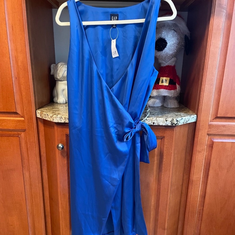 NWT blue Gap wrap dress